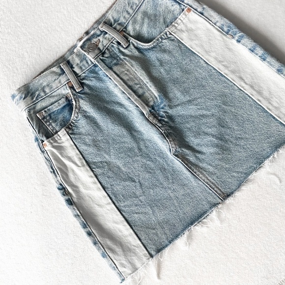 Mango Paneled Dual Denim Skirt - Picture 1 of 11